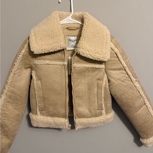 Abercrombie & Fitch Beige Sherpa Jacket